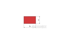 Pryžový profil obdélníkový, 10x20mm, 75°ShA, NR-SBR, -40°C/+80°C, červený